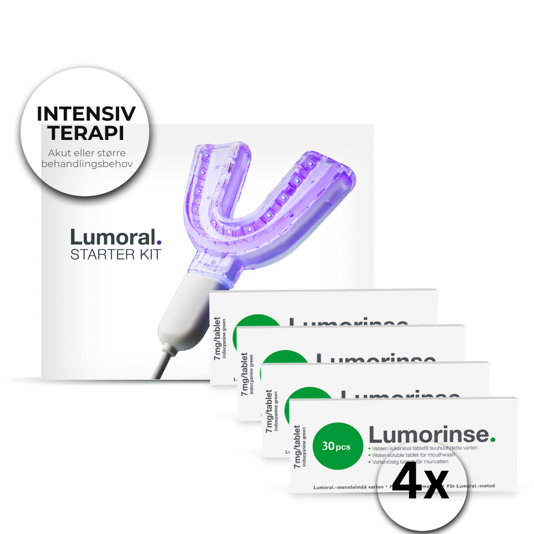 INTENSIV TERAPI: Målrettet svær gingivitis, parodontitis og peri-implantitis – inkl. 130 Lumorinse®