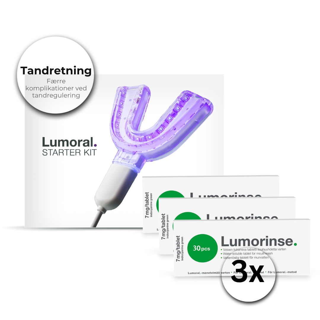 TANDRETNING Målrettet patienter med aligners og fast bøjle – inkl. 100 Lumorinse®